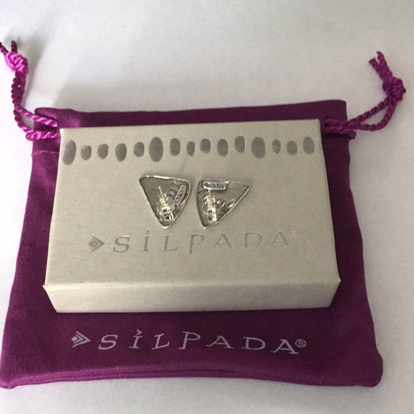 Silpada Silver Triangle Post Earrings - Picture 9 of 11
